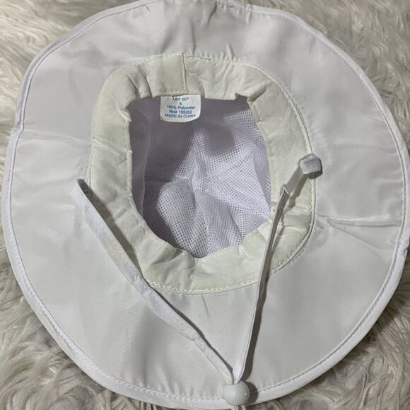 🟢3 for $20——ZENCO sun hat UPF50* white mix media Line neck strap adjustable - Picture 6 of 7